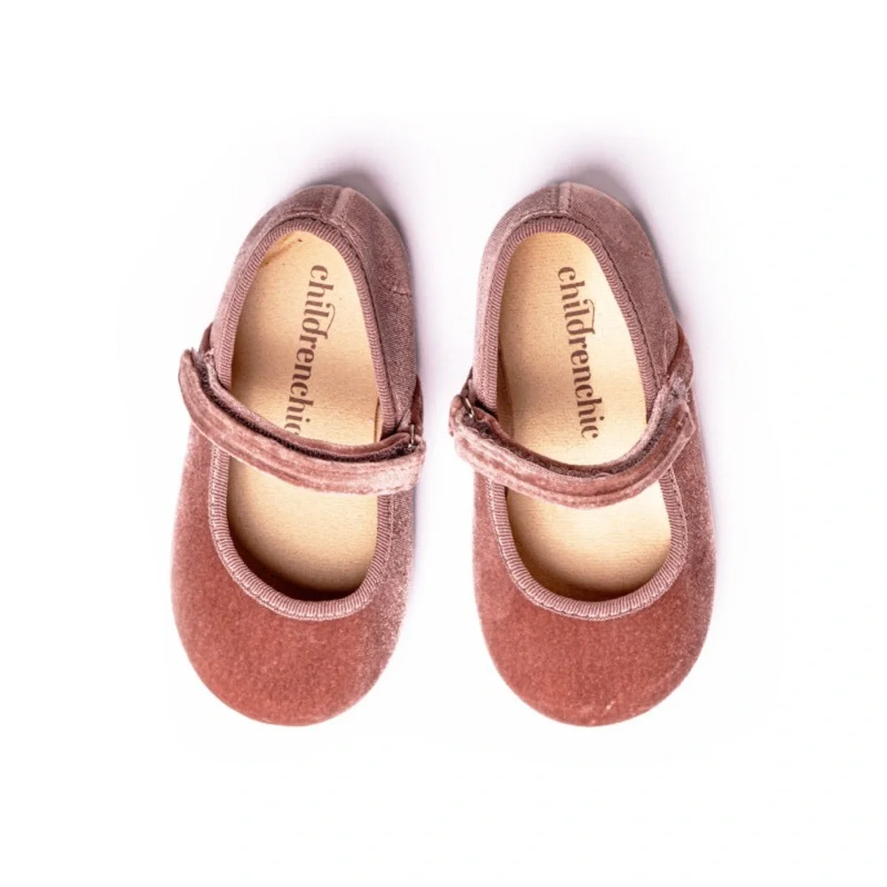 Childrenchic Cassie Rose Velvet Mary Jane Shoes